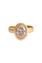 Load image into Gallery viewer, Gold ring with a large diamond on a white background